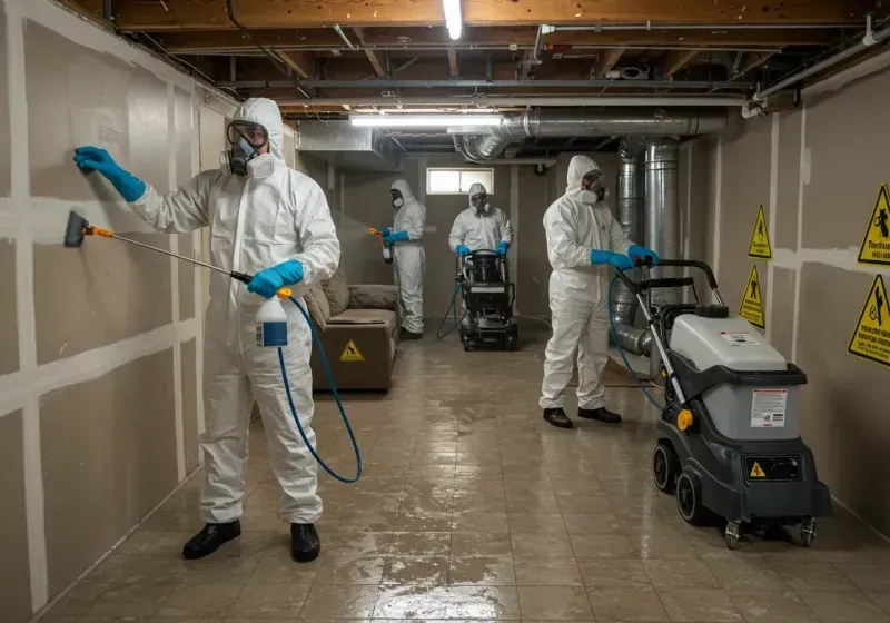 Basement Moisture Removal and Structural Drying process in Malvern, IA